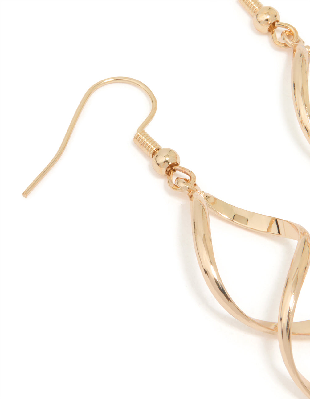Gold Wave Drop Earrings