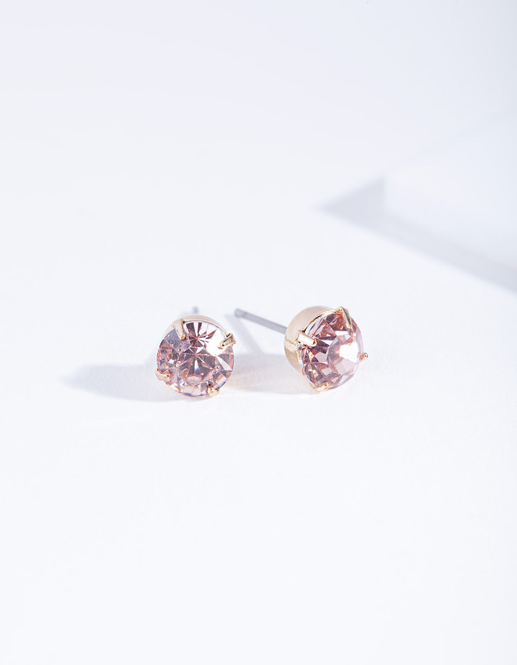 Pink Claw Diamante Stud Earrings