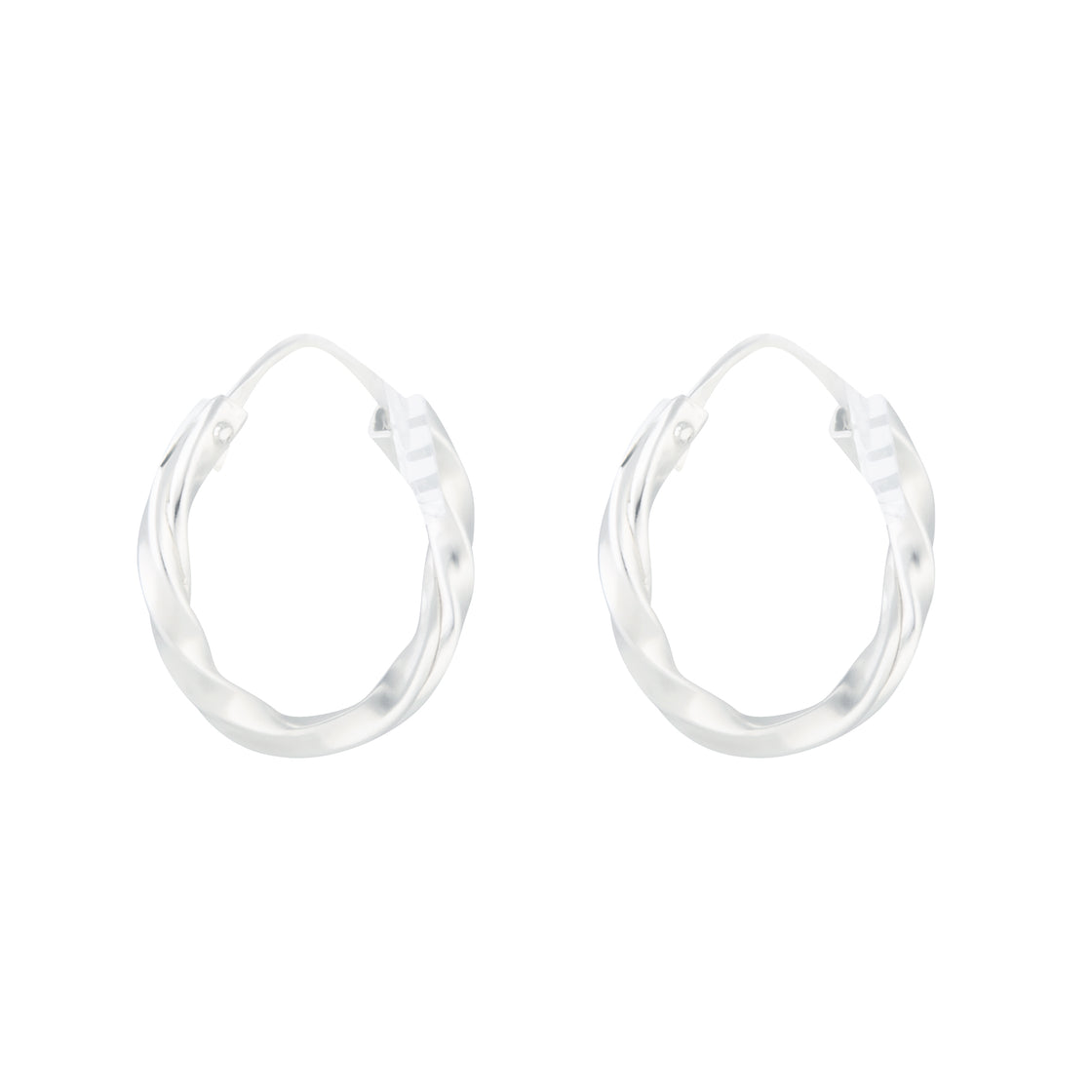 Sterling Silver Twist Hoop Earrings