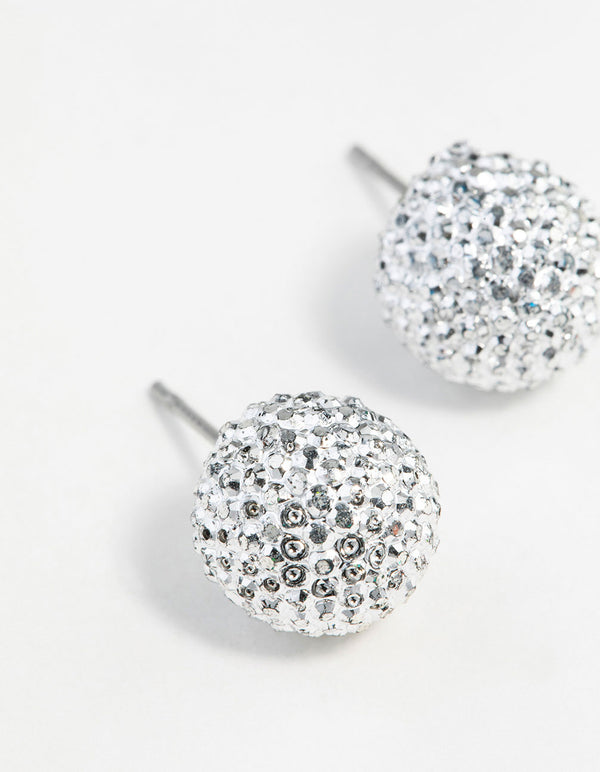 Surgical Steel Glitter Ball Stud Earrings