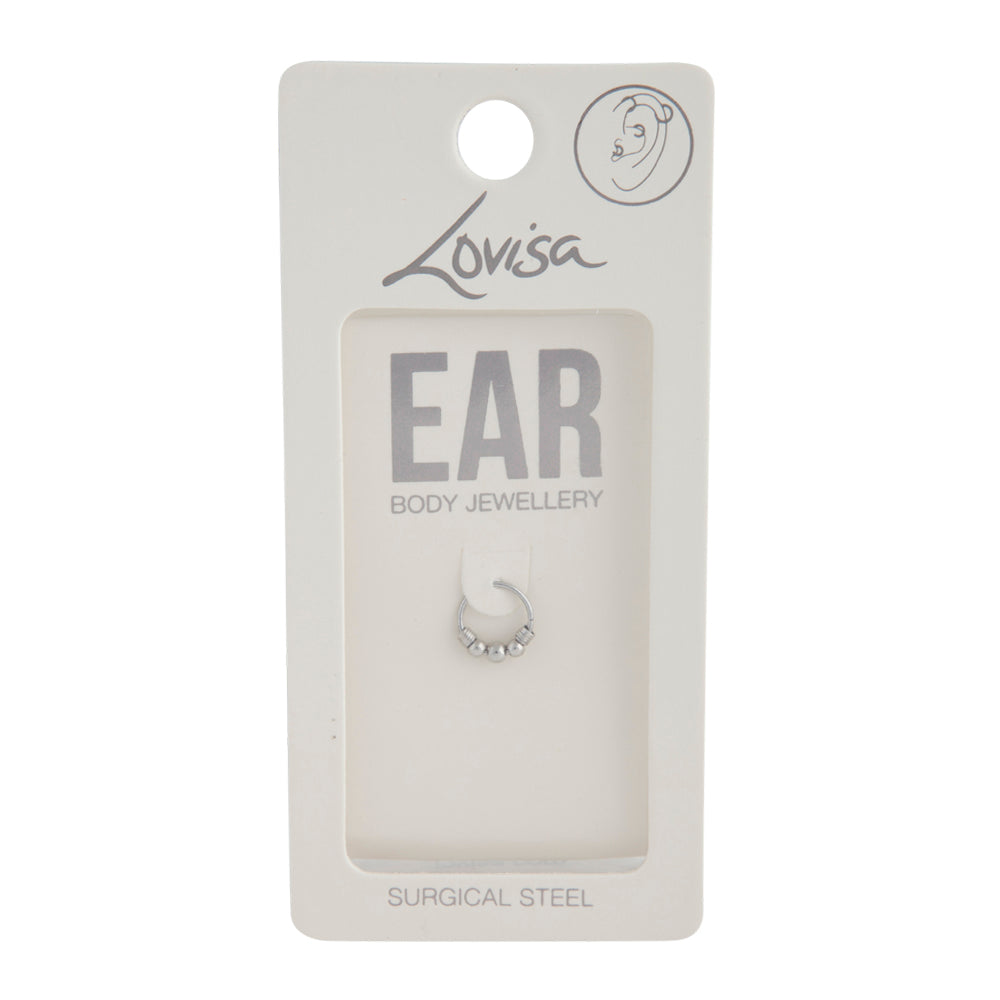 Silver Surgical Steel Trio Ball Earrings