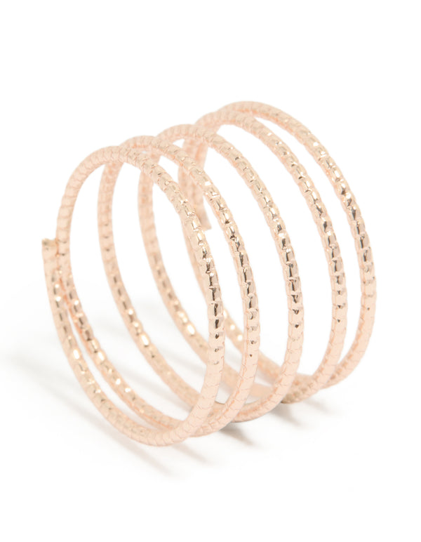 Rose Gold Diamond Cut Spiral Ring