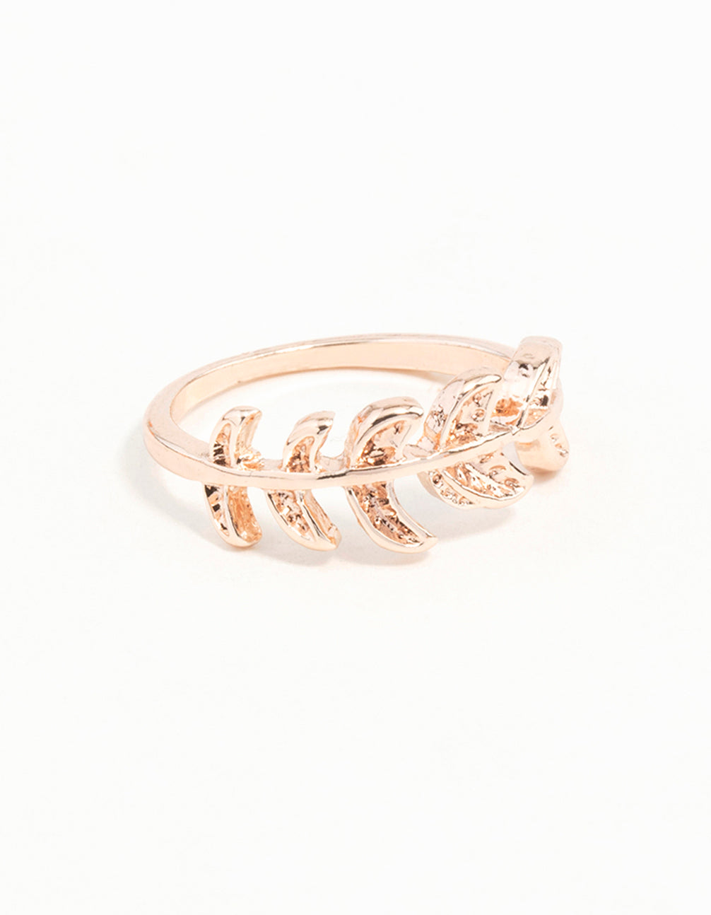 Rose Gold Leaf Band Ring