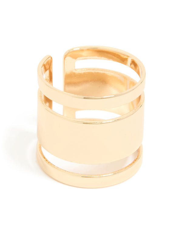 Gold Triple Tube Ring