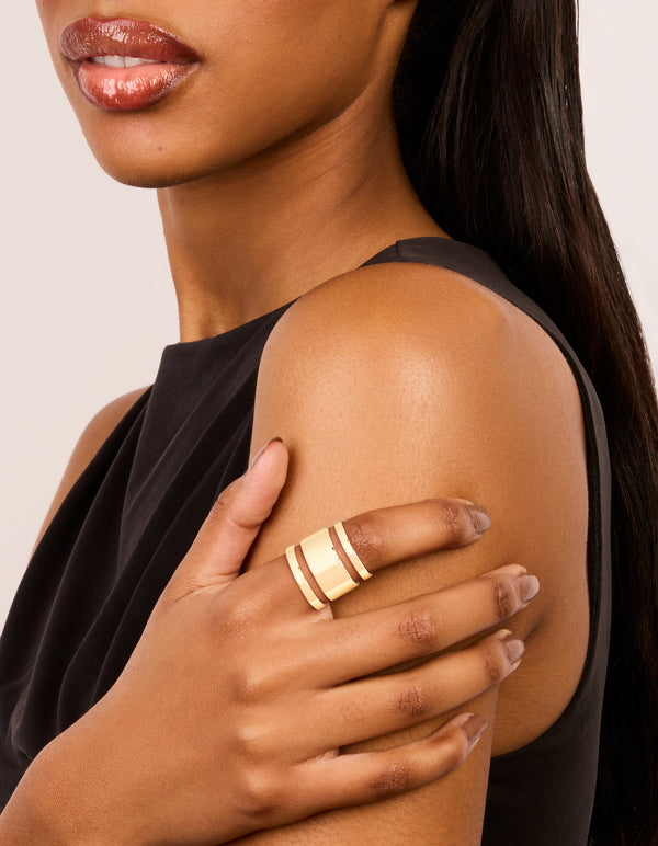 Gold Triple Tube Ring
