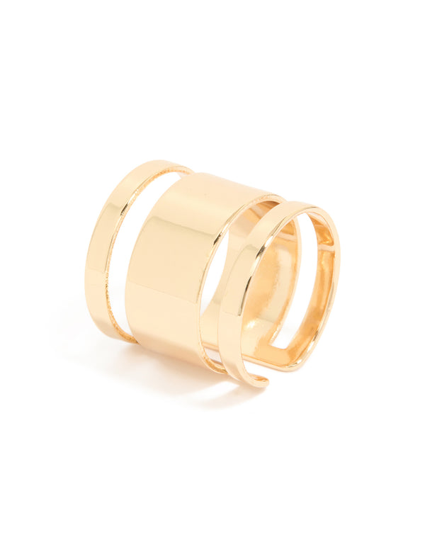 Gold Triple Tube Ring