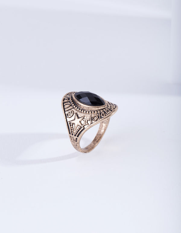 Antique Gold Star Jewel Ring