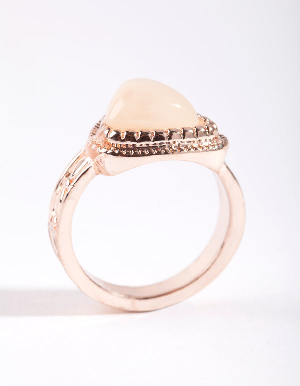 Rose Gold Large Stone Ring