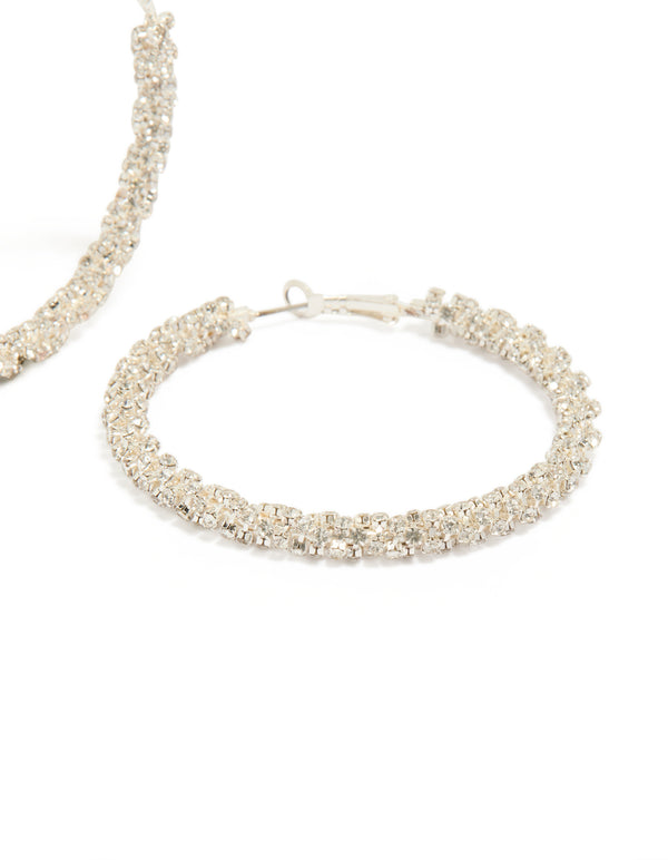 Diamante Hoop Earrings