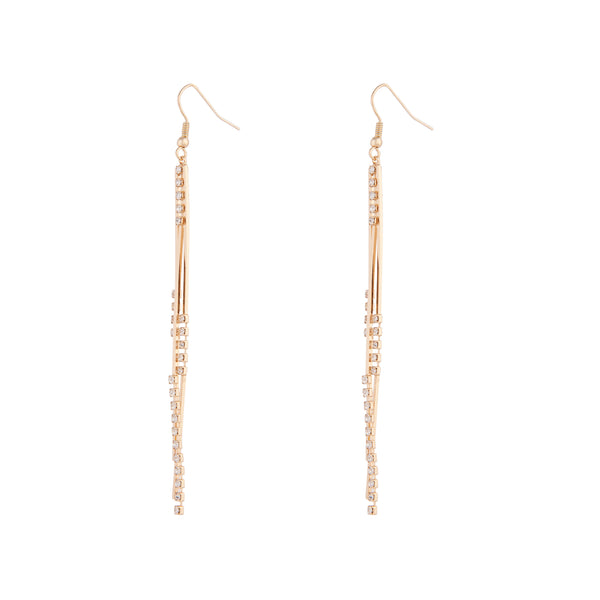 Gold Cup Chain Multi Bar Earrings