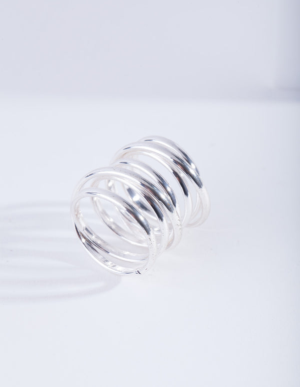 Silver Layered Band Ring
