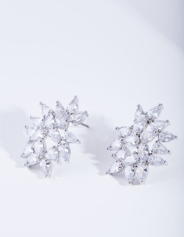 Statement Navette Crystal Cluster Stud