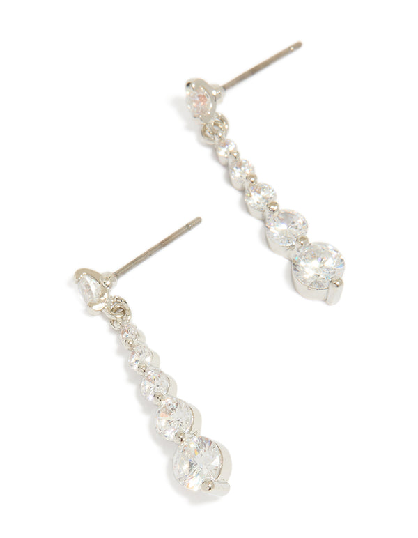 Small Graduated Crystal Drop Earrings