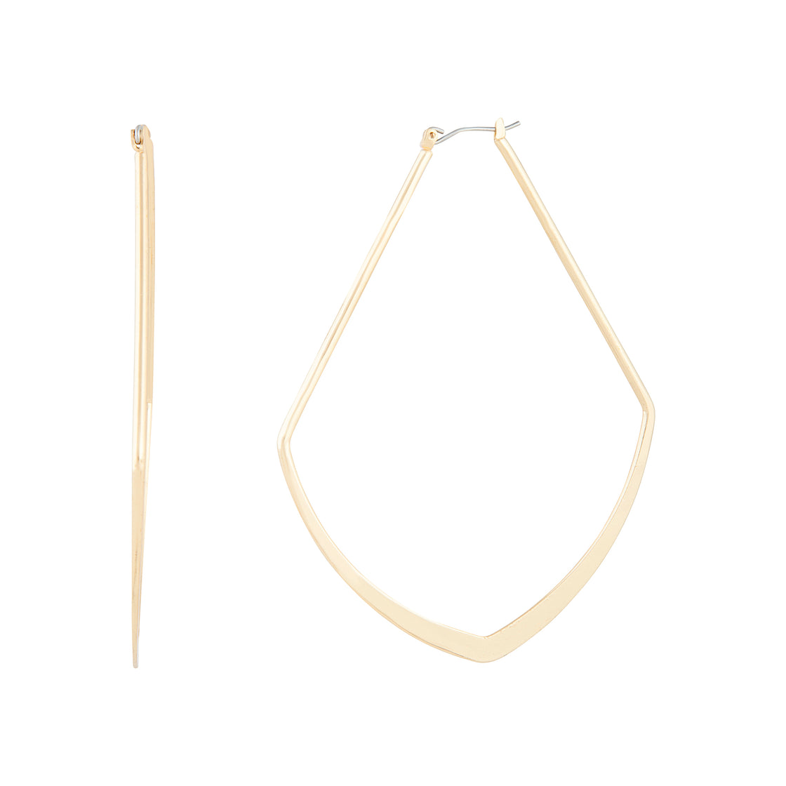 Gold Irregular Shape Hoop Earrings