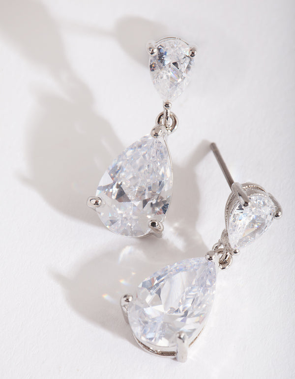 Mirrored Teardrop Crystal Earring