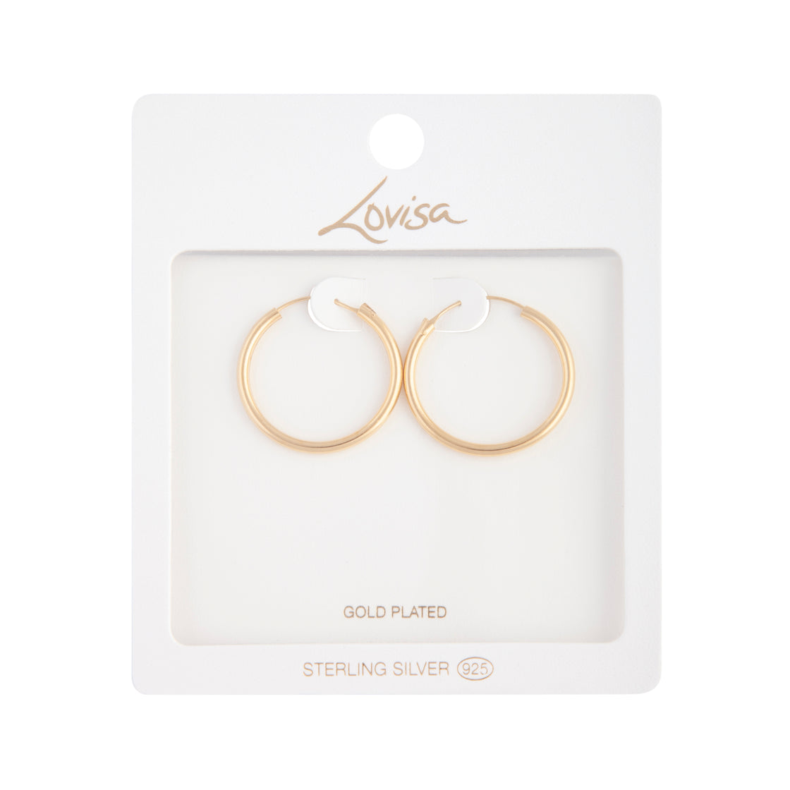 Gold Plated Sterling Silver Hoop Earrings