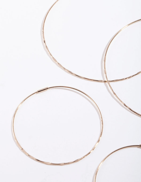 Gold Textured Hoop Earring Pack