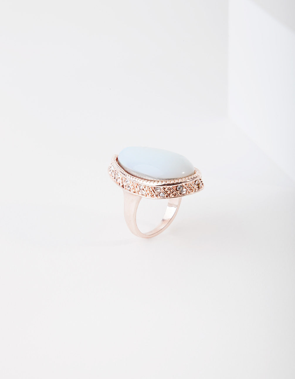 Rose Gold Moonstone Semi-Precious Ring