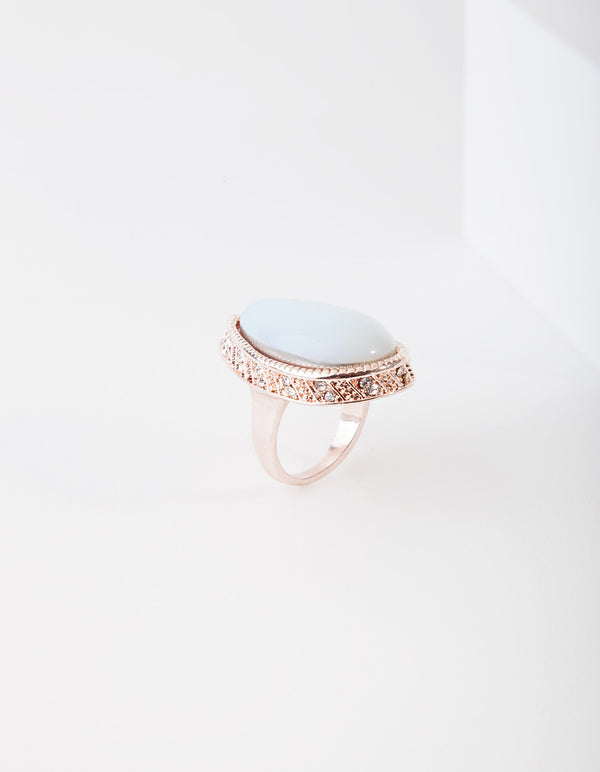 Rose Gold Moonstone Semi-Precious Ring