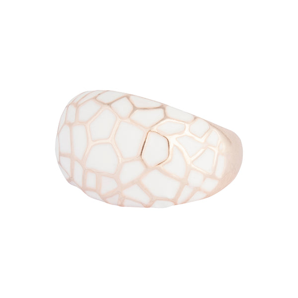 Rose Gold Cracked Enamel Ring