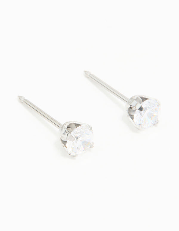 Surgical Stainless Steel 4MM Cubic Zirconia Piercing Stud