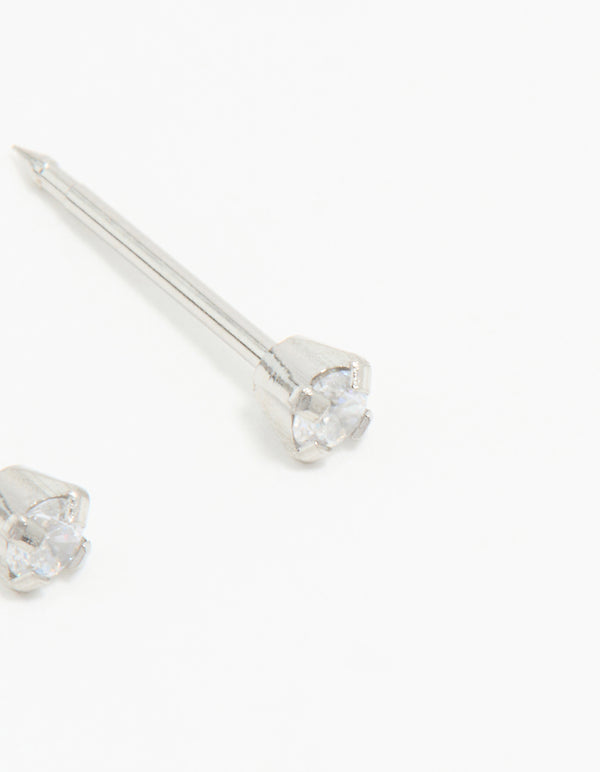 Surgical Steel Cubic Zirconia Piercing Stud 2mm