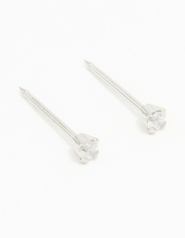 Surgical Steel Cubic Zirconia Piercing Stud 2mm