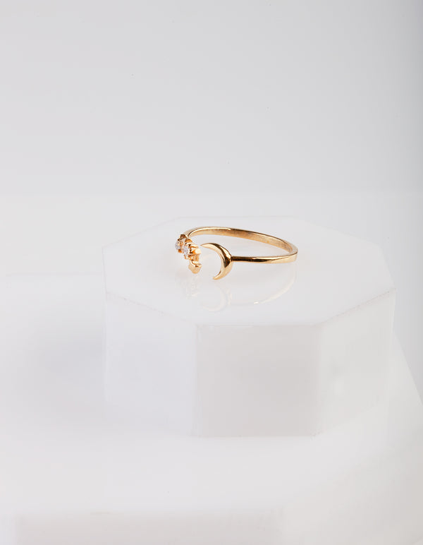 Gold Plated Sterling Silver Open Celestial Ring