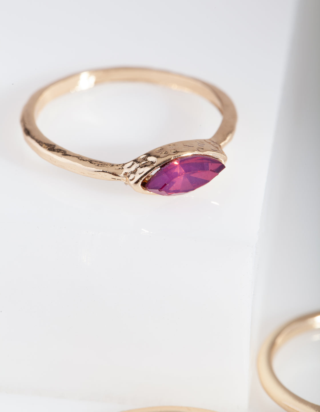 Gold Multi Gem Layered Ring Stack