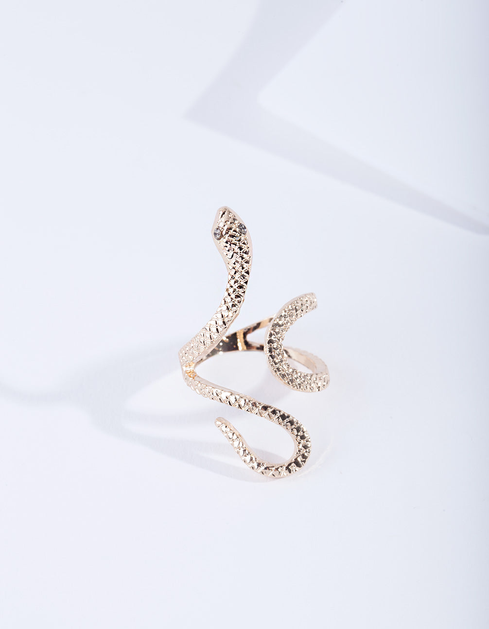 Gold Etched Snake Ring