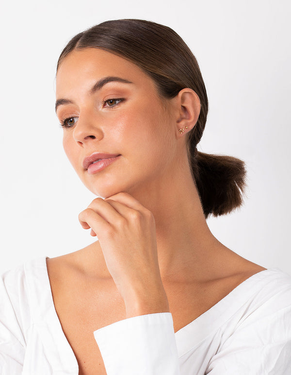 Gold Plated Sterling Silver Snake Hoop Earring Pack