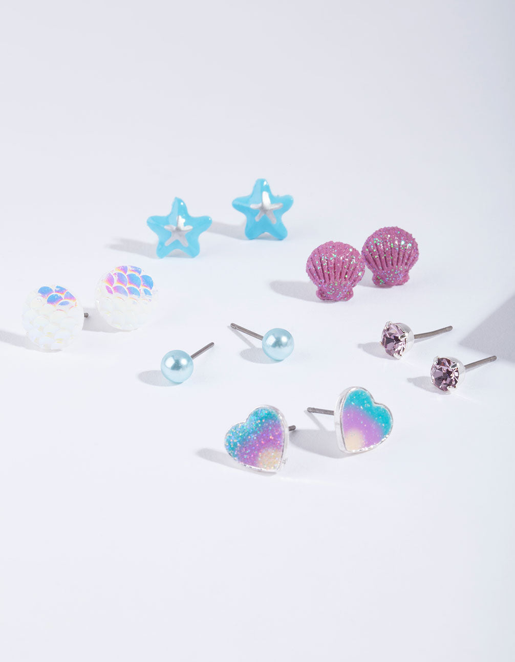 Kids Mermaid Stud Earring 6-Pack