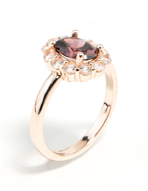 Rose Gold Pink Stone Engagement Ring
