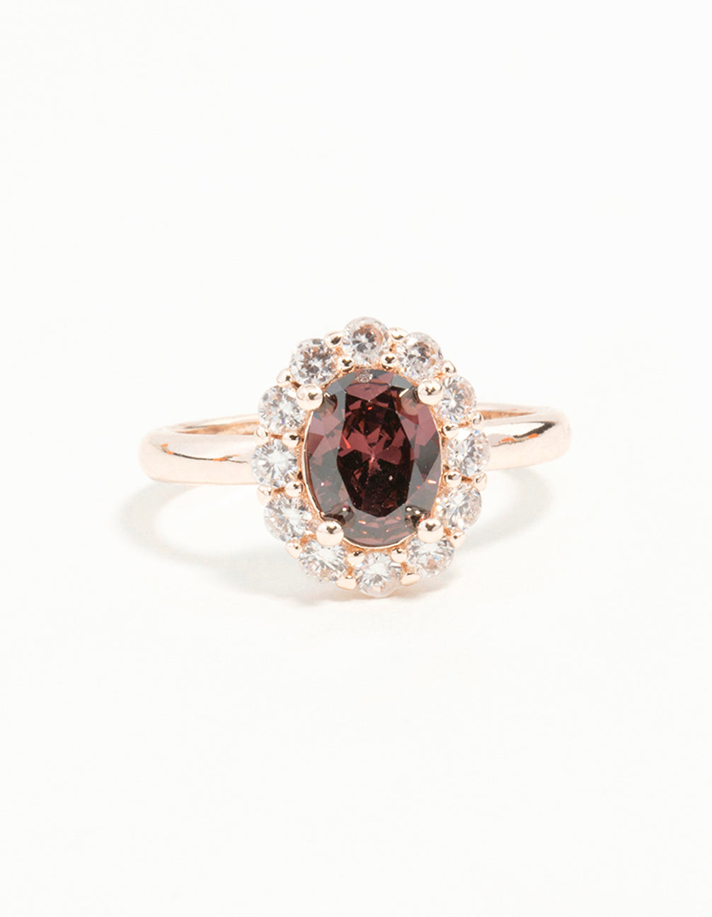 Rose Gold Pink Stone Engagement Ring