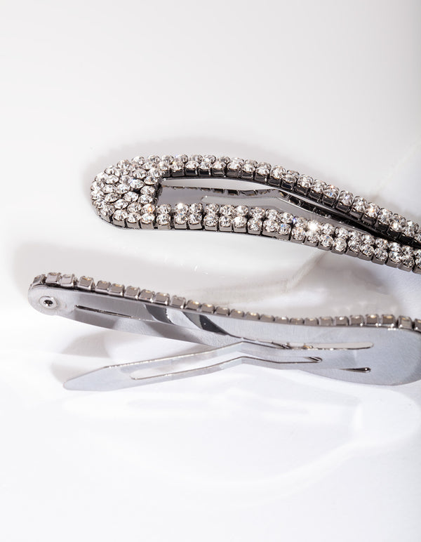 Gunmetal Snap Hair Clip Duo