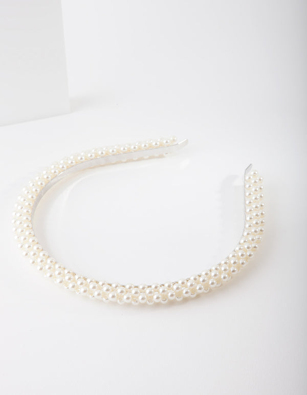 Silver Small Pearl Headband