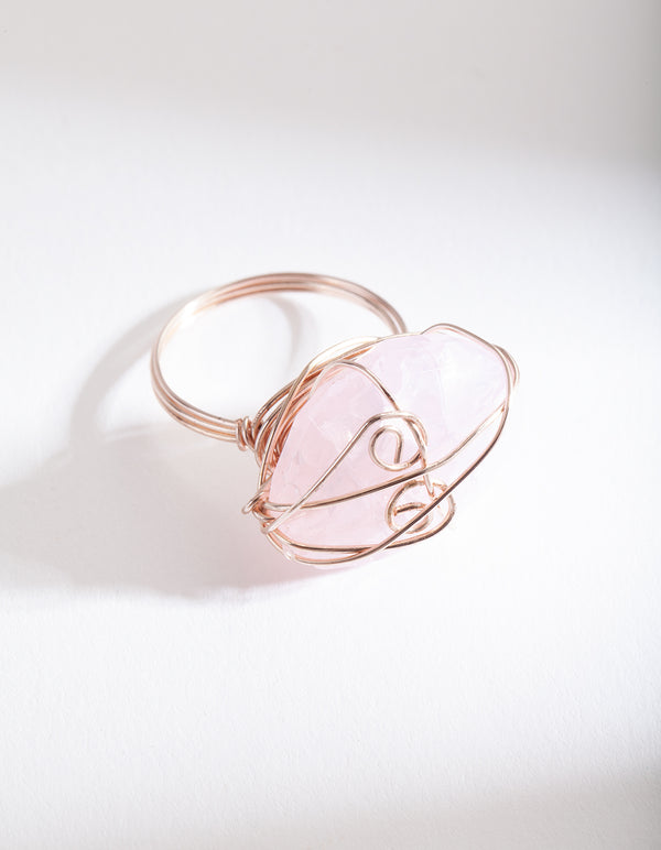Rose Gold Pink Stone Ring