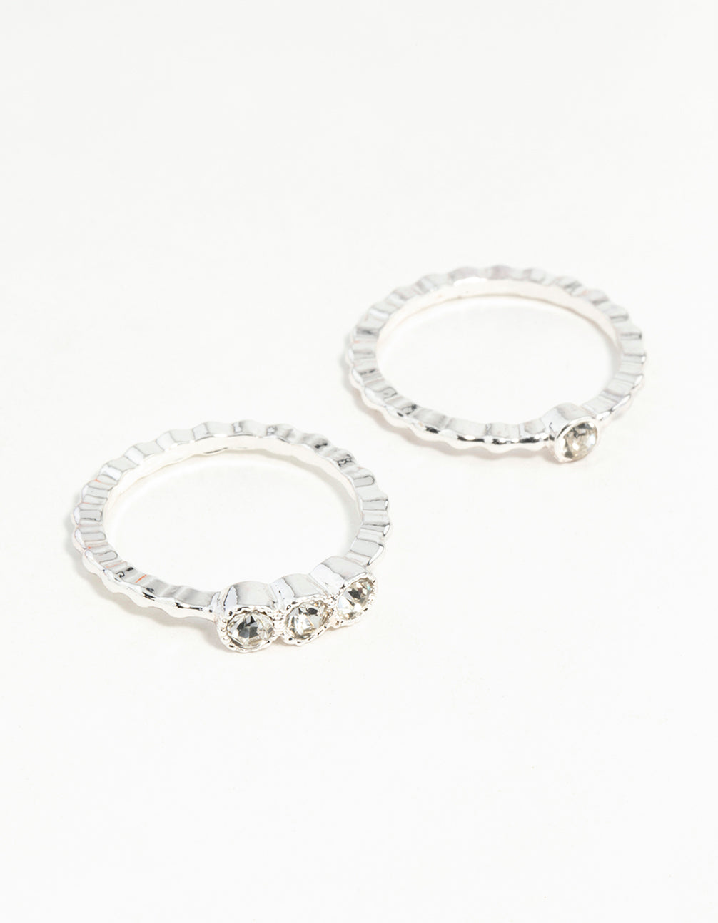 Silver Dotted Ring Stack