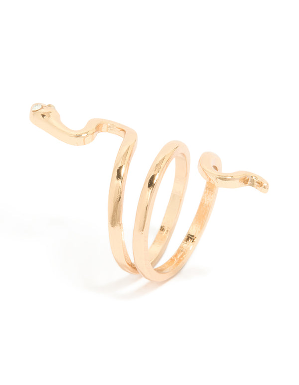 Gold Fine Sleek Snake Ring