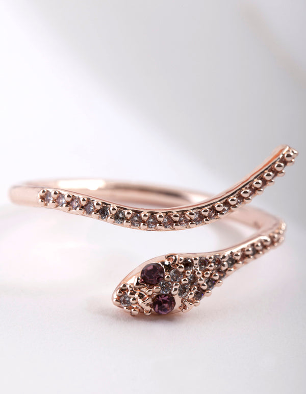 Rose Gold Cubic Zirconia Flower Ring