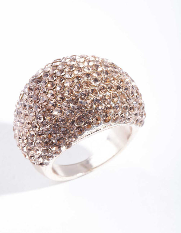 Rose Gold Giant Pave Dome Ring