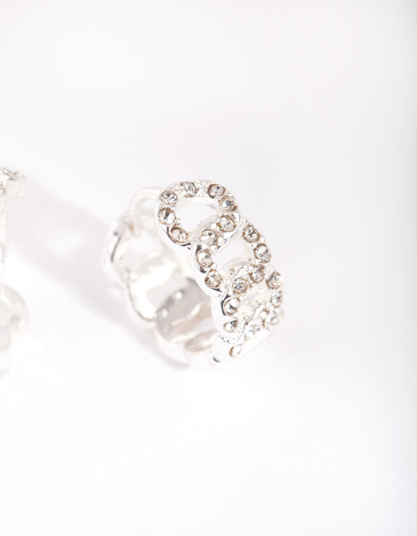 Silver Looped Mini Hoop Earrings