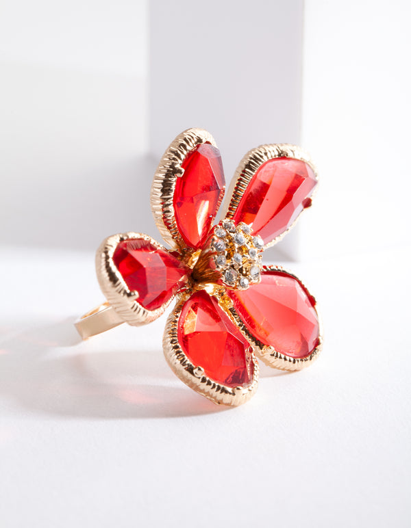 Gold Wire Wrap Flower Ring