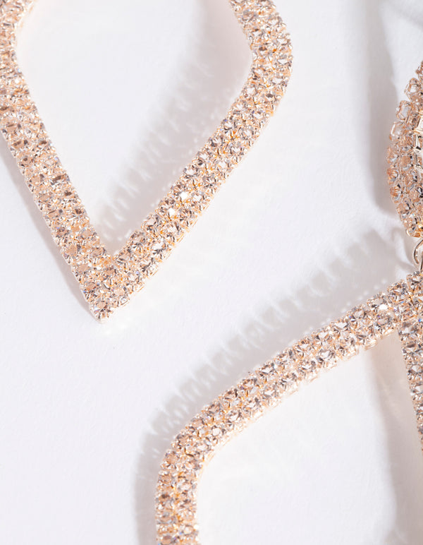 Rose Gold Diamante Earrings
