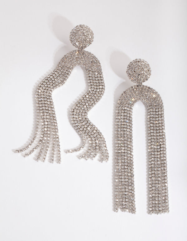 Silver U Cupchain Drop Earrings