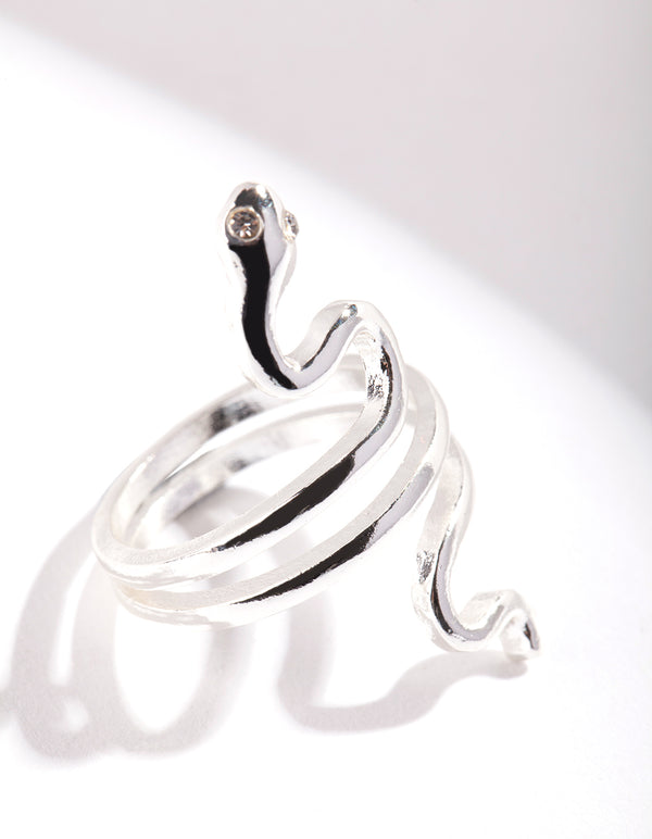 Silver Fine Snake Ring