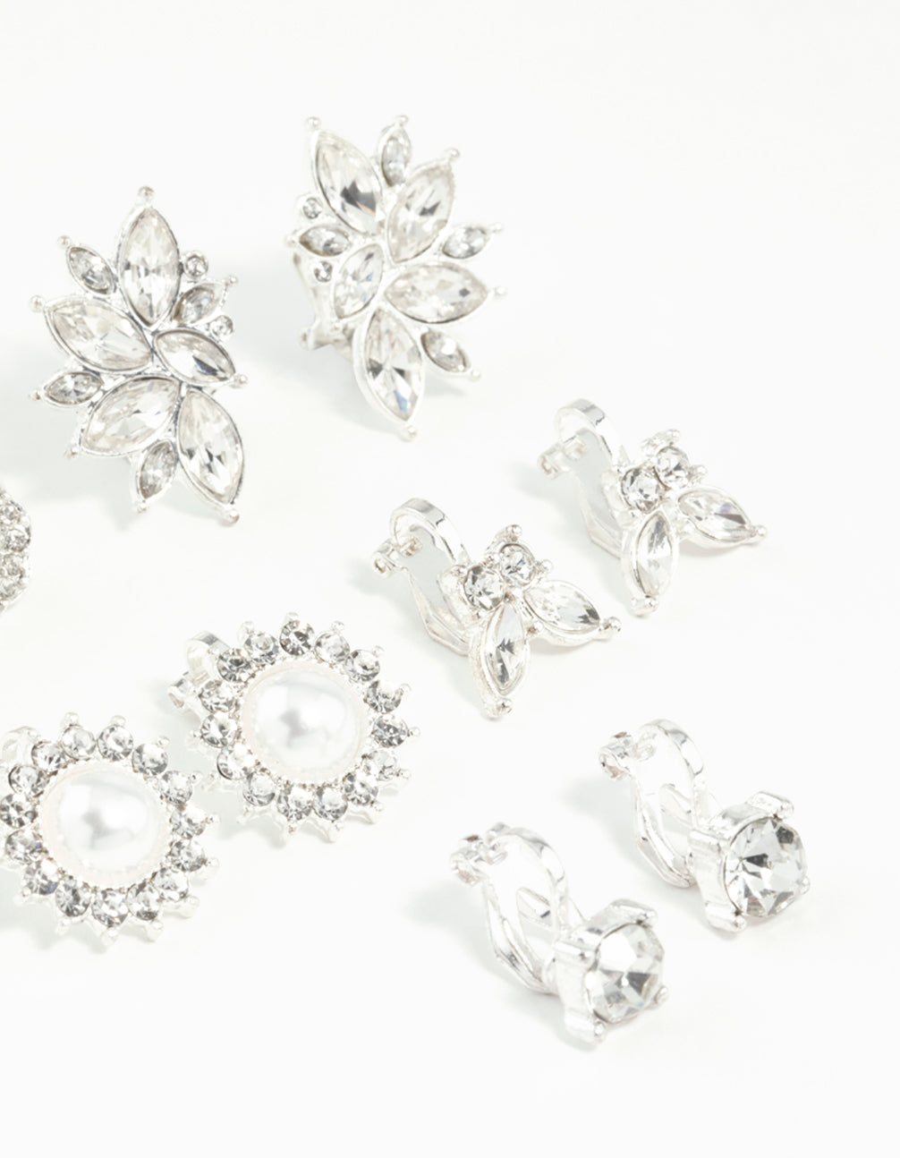 Silver Pearl Butterfly Earring 5-Pack