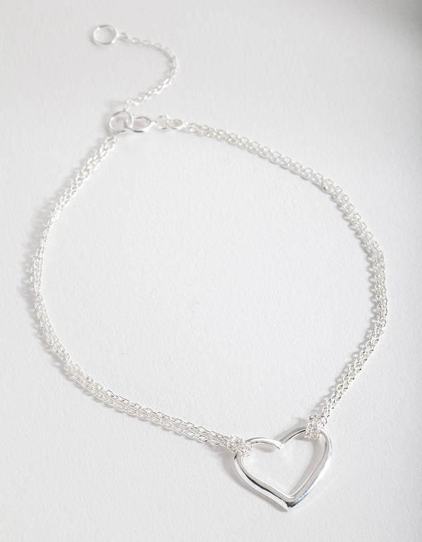 Sterling Silver Open Heart Bracelet