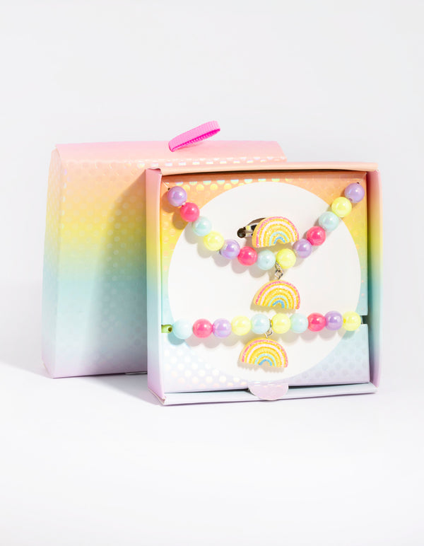 Kids Rainbow Bead Mixed Jewellery Set