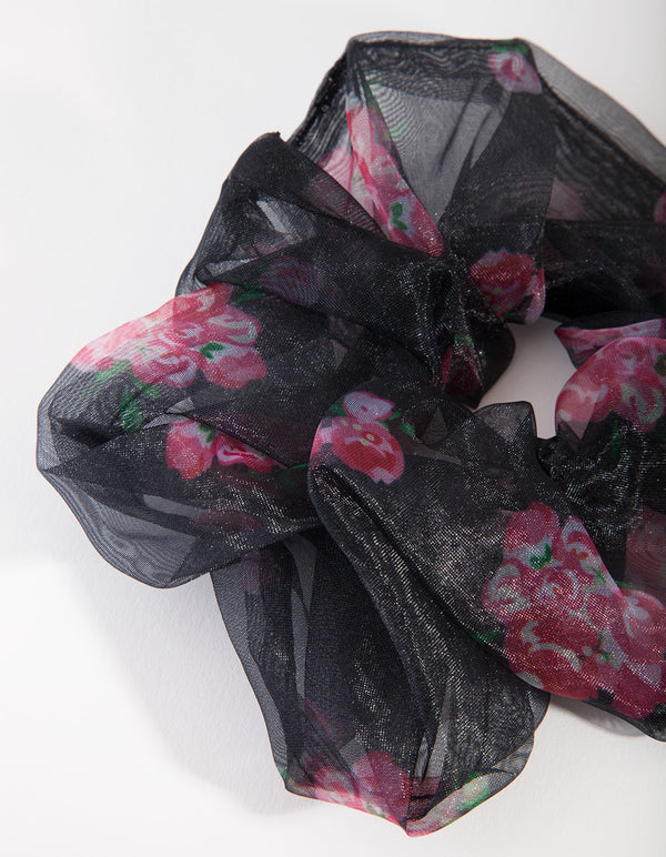 HESN FB BLK FLRL ORGNZ SCRNCH